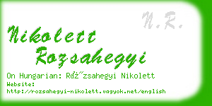 nikolett rozsahegyi business card
